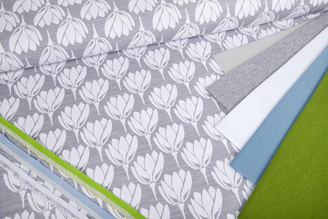 Jersey-Stoff "tulip #gray melange" (0,25m)
