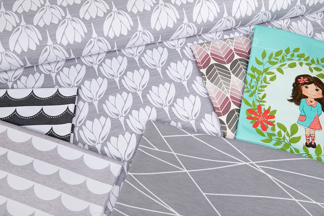 Jersey-Stoff "tulip #gray melange" (0,25m)