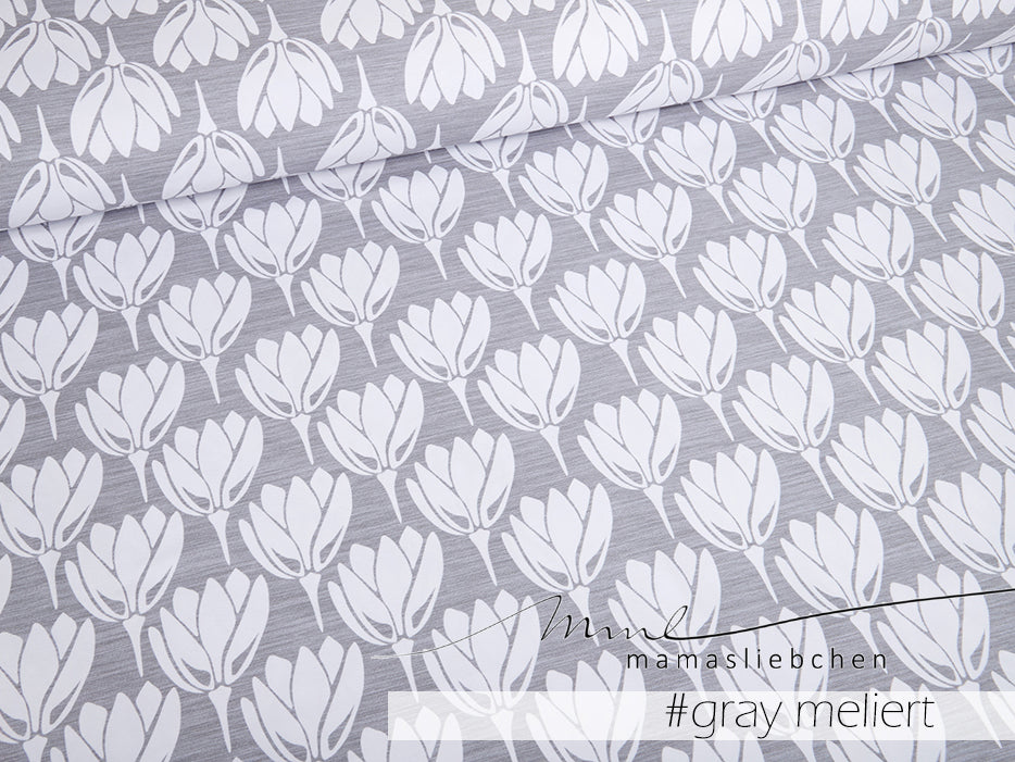 Jersey-Stoff "tulip #gray melange" (0,25m)