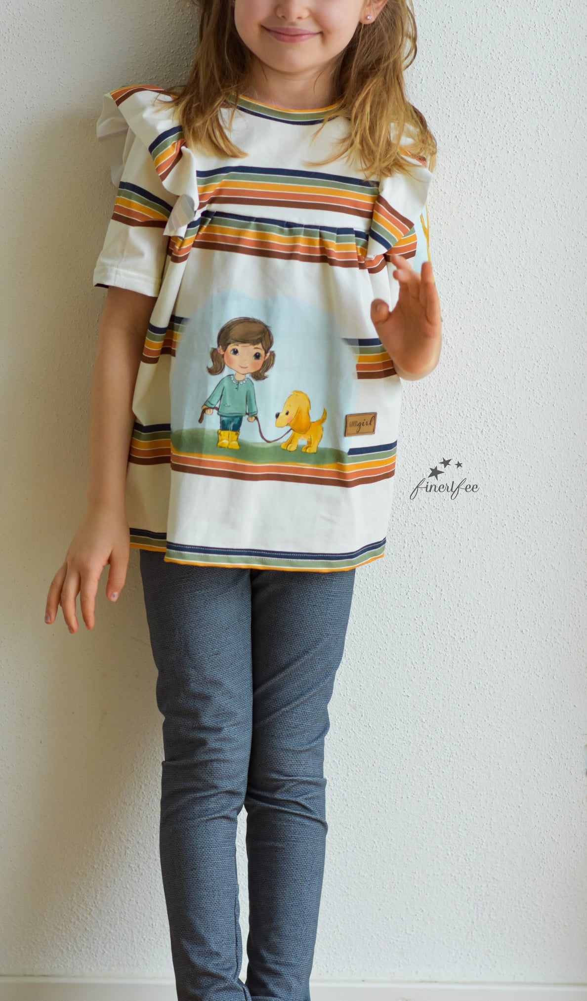 Jersey-Stoff "Vika & Fluffi #eddie" (1Panel/ ca.0,65 m)