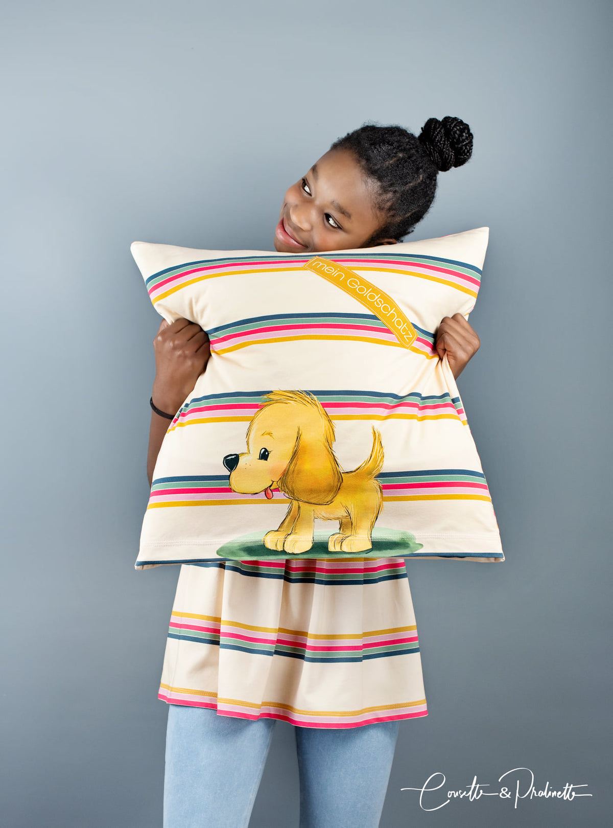Jersey-Stoff "Vika & Fluffi #luna" (1Panel/ ca.0,65 m)