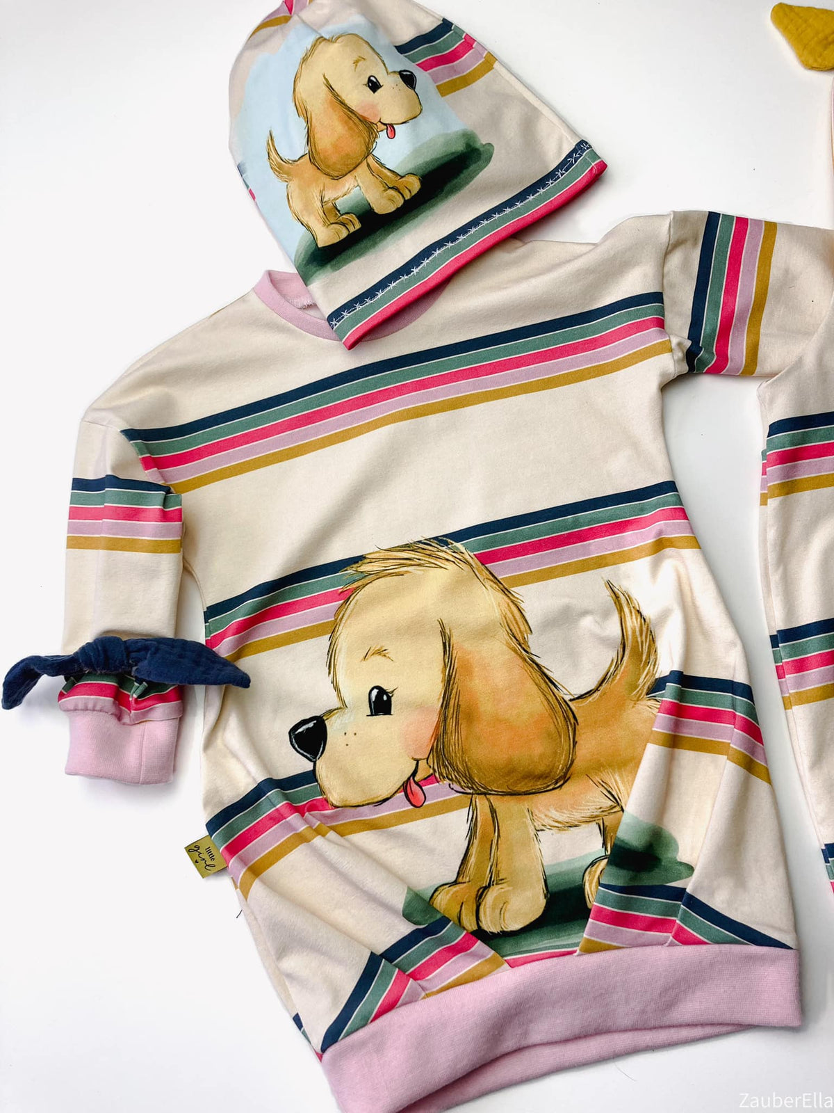 Jersey-Stoff "Vika & Fluffi #luna" (1Panel/ ca.0,65 m)