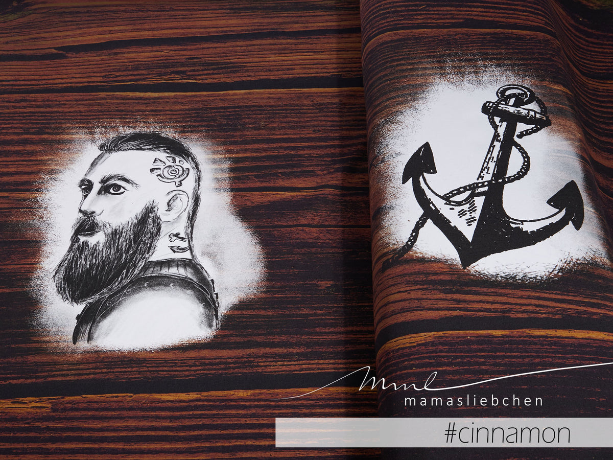 Jersey-Stoff "viking #cinnamon" (1 Panel, ca. 0,8-0,85m)