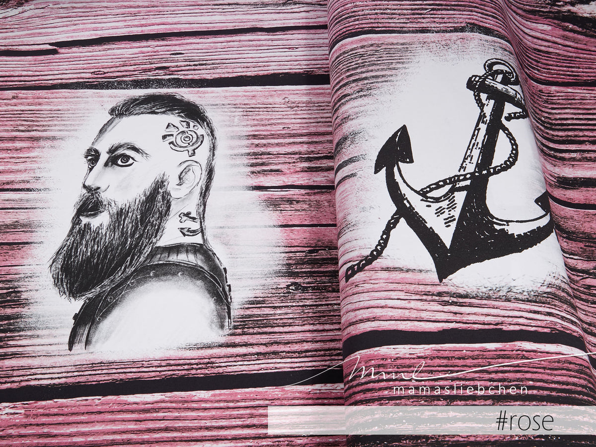 Jersey-Stoff "viking #rose" -B-Ware- (1 Panel, ca. 0,85-0,88m)