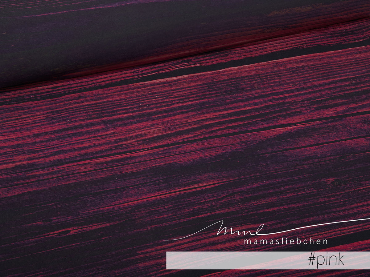 Jersey-Stoff "viking wood #pink" (0,25m)