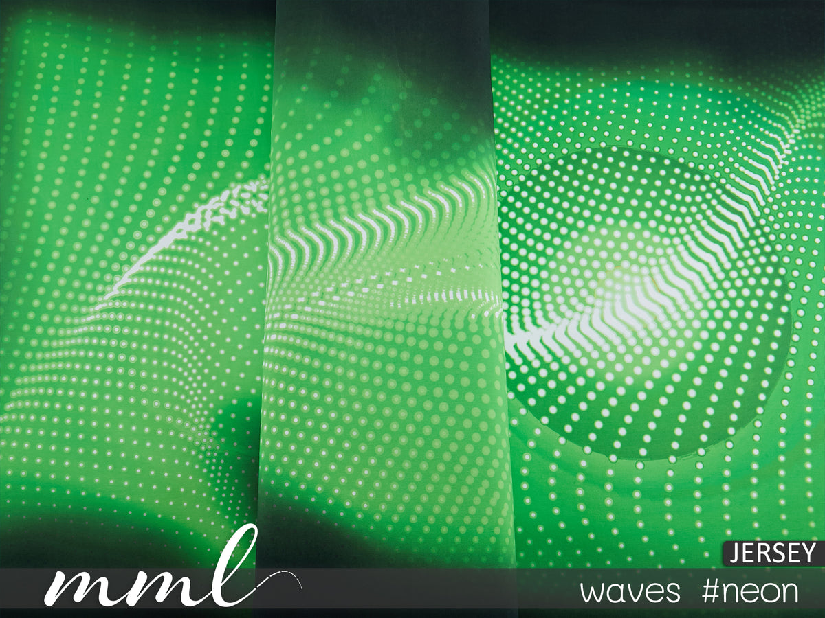 Jersey-Stoff "waves #neon" (1Panel/ ca.0,70m)