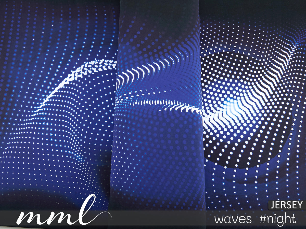 Jersey-Stoff "waves #night" (1Panel/ ca.0,70m)