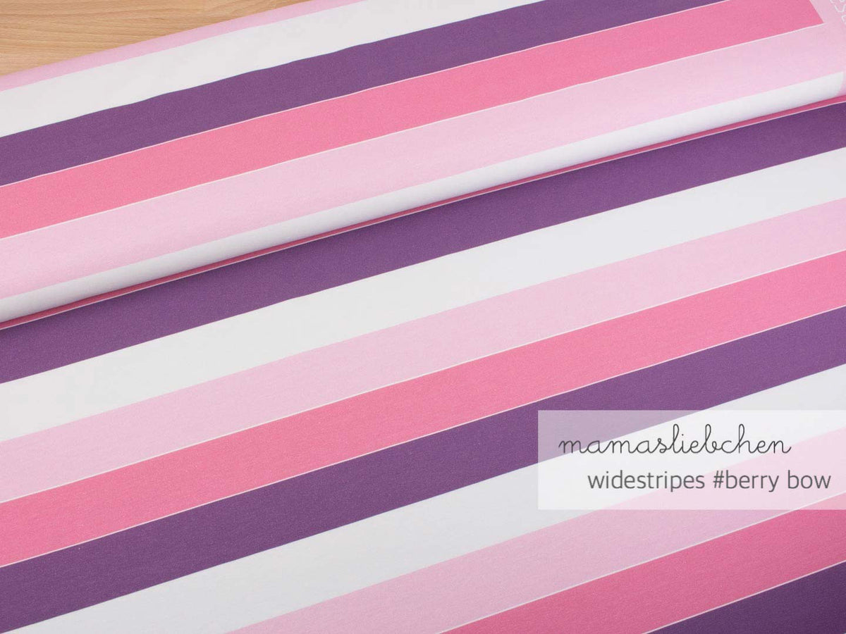 Jersey-Stoff "widestripes #berry bow" (0,25 Meter)