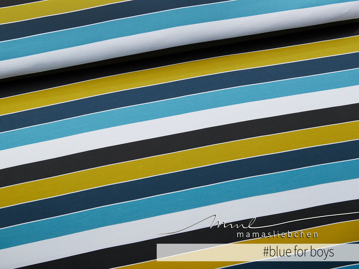Jersey-Stoff "Widestripes #blue for boys" (0,25 m)