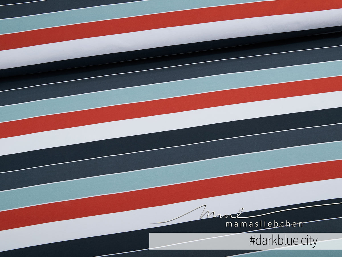 Jersey-Stoff "Widestripes #darkblue city" (0,25 m)