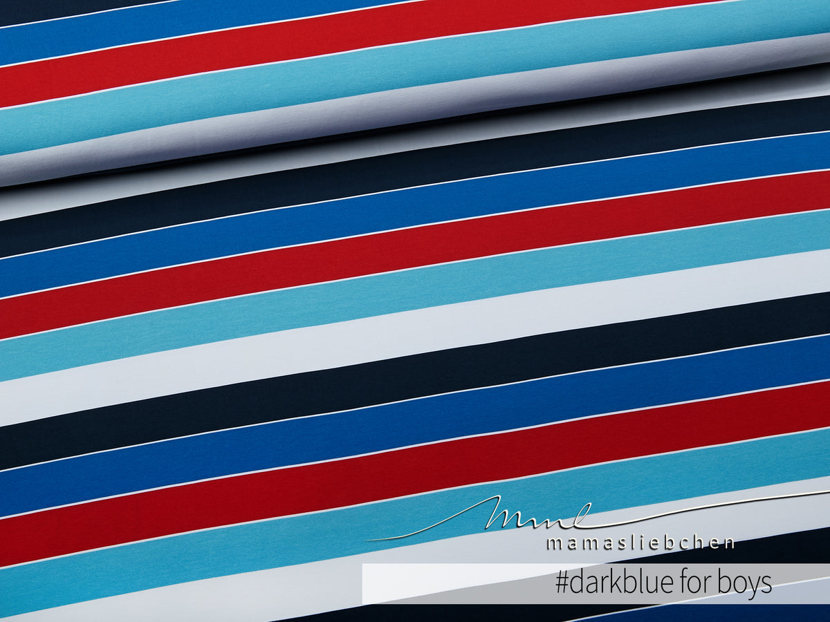 Jersey-Stoff "Widestripes #darkblue for boys" (0,25 m)