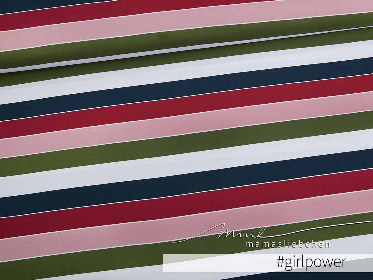 Jersey-Stoff "Widestripes #girlpower" (0,25m)