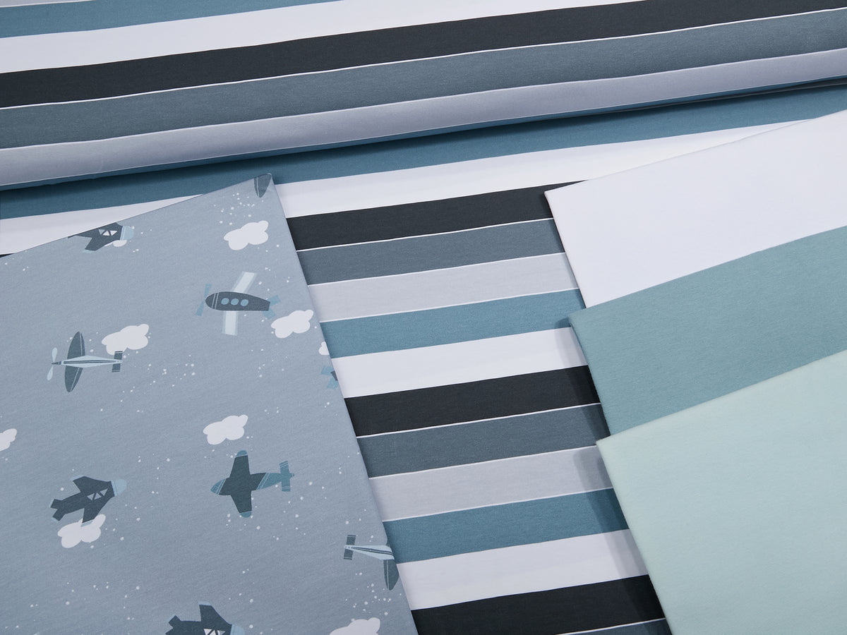 Jersey-Stoff "Widestripes #gray" (0,25 m)