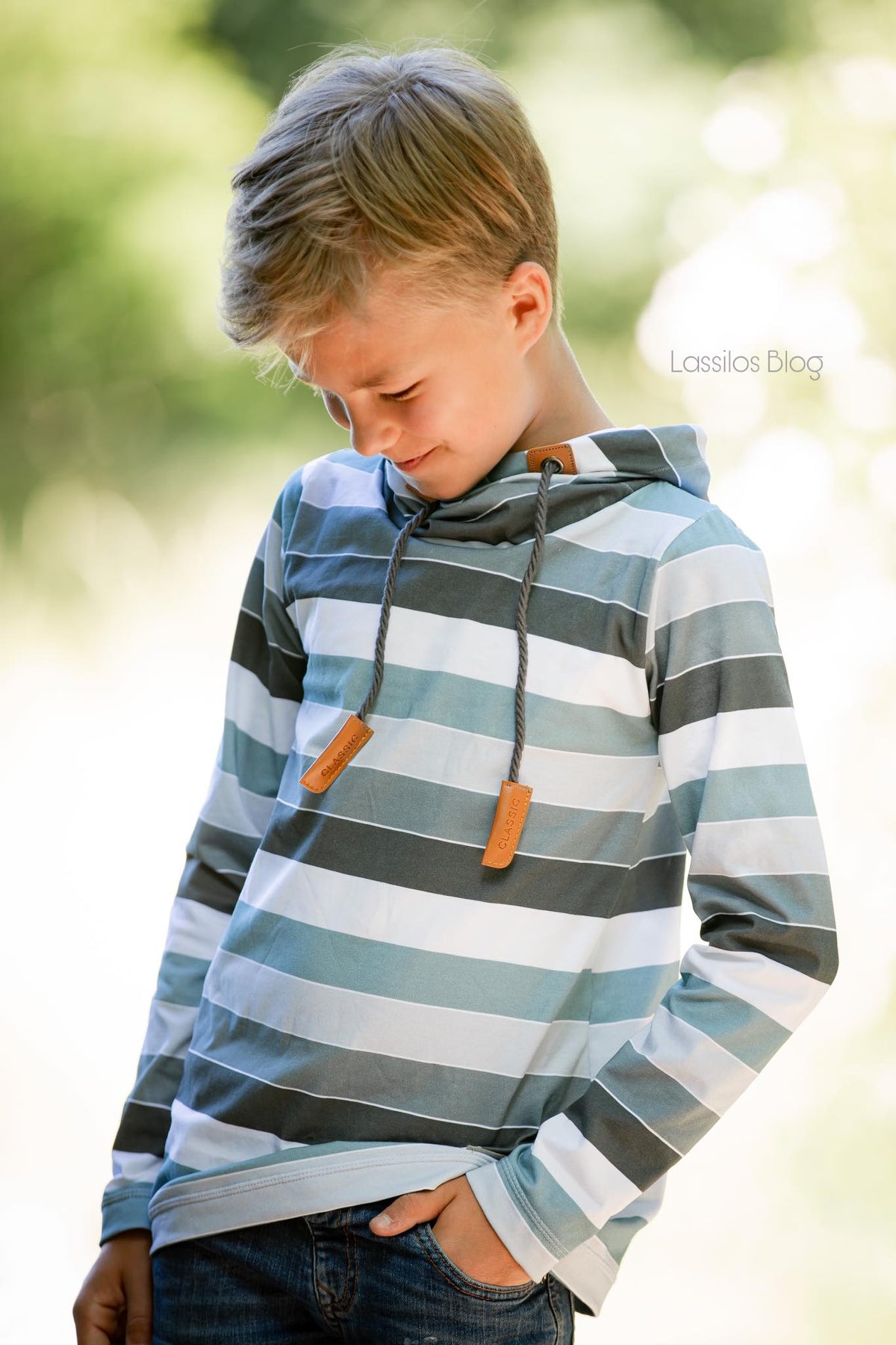 Jersey-Stoff "Widestripes #gray" (0,25 m)