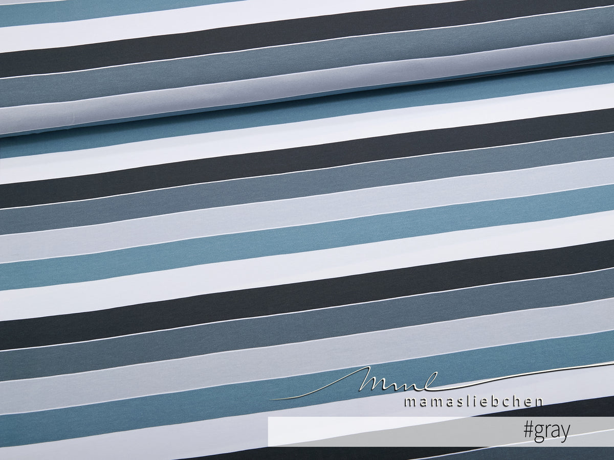 Jersey-Stoff "Widestripes #gray" (0,25 m)