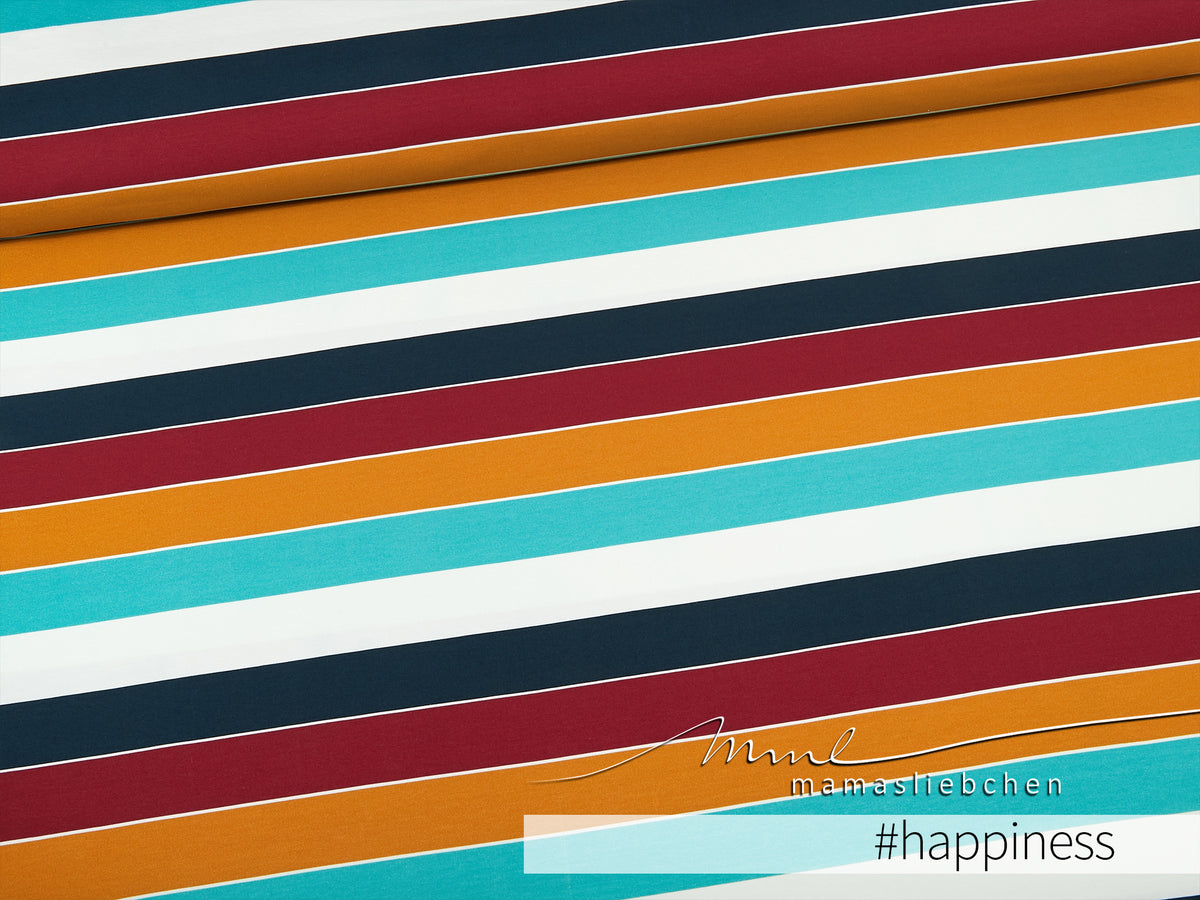 Jersey-Stoff "Widestripes #happiness" (0,25m)