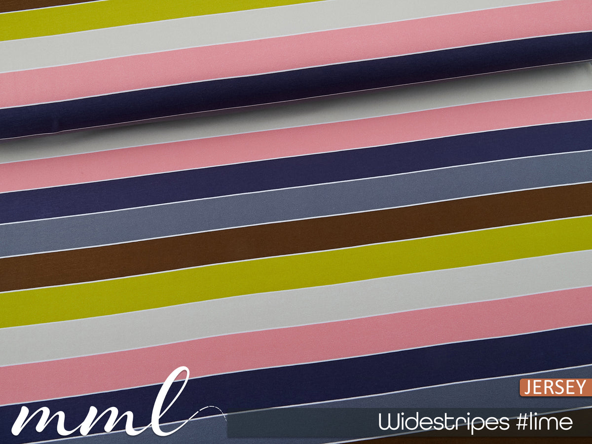 Jersey-Stoff "widestripes #lime" (0,5 Meter)