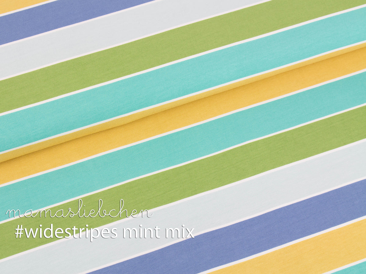 Jersey-Stoff "widestripes #mint-mix" (0,25 Meter)