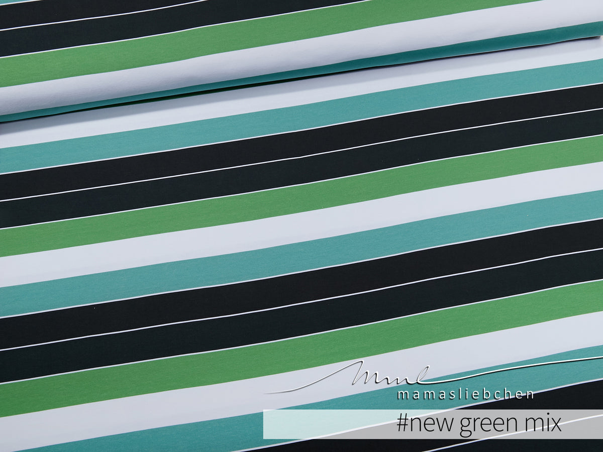 Jersey-Stoff "Widestripes #new green mix" (0,25m)