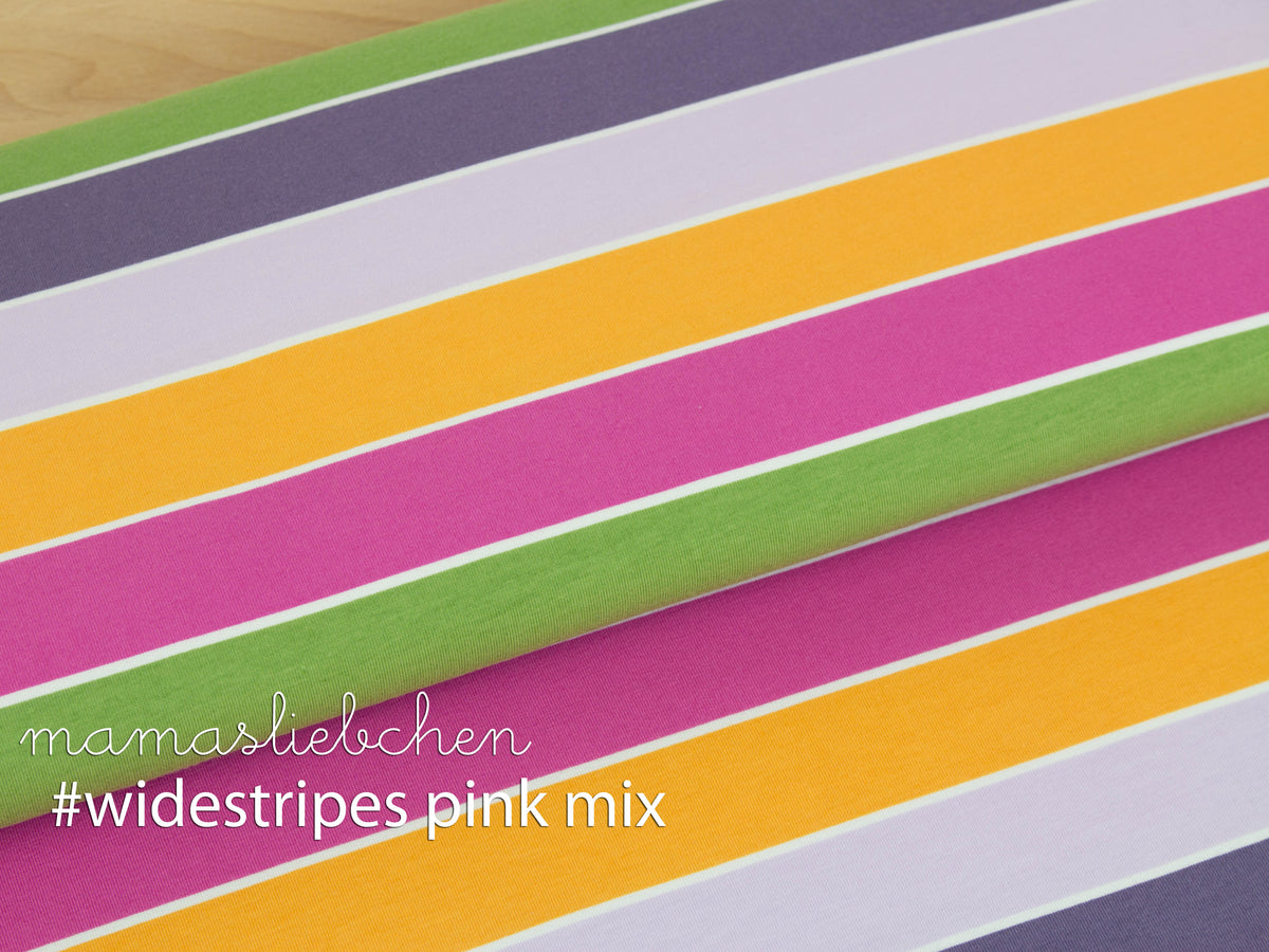 Jersey-Stoff "widestripes #pink-mix" (0,25 Meter)
