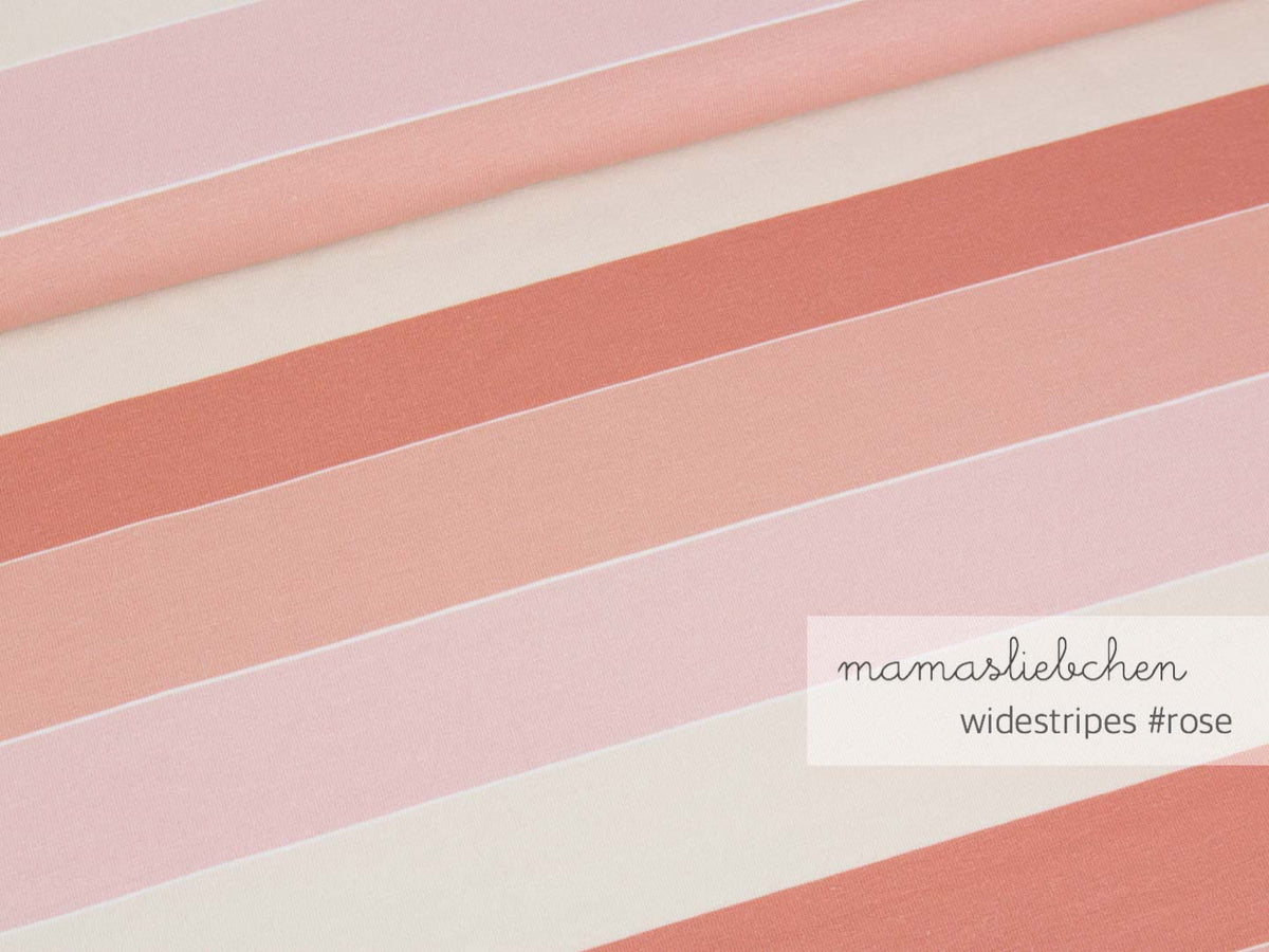 Jersey-Stoff "widestripes #rose" (0,25 Meter)