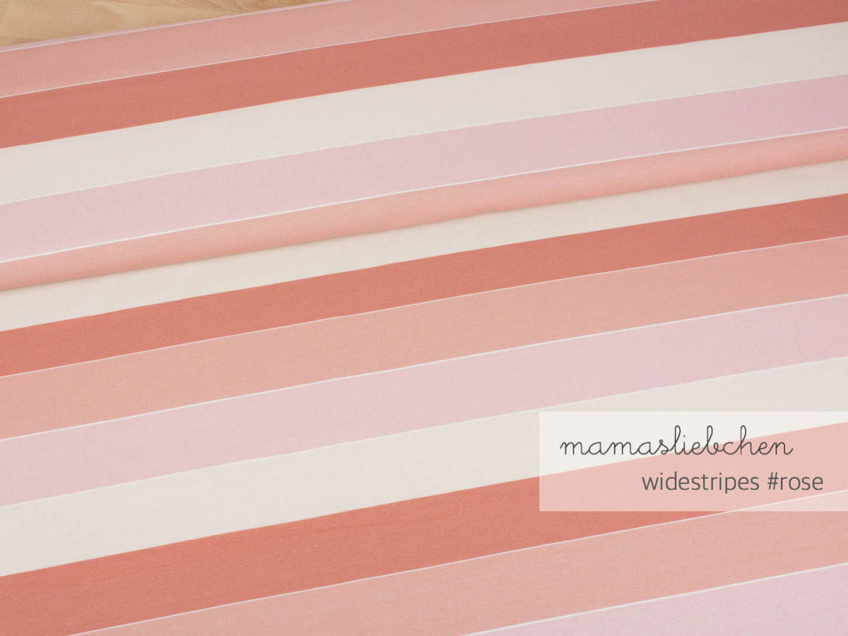Jersey-Stoff "widestripes #rose" (0,25 Meter)