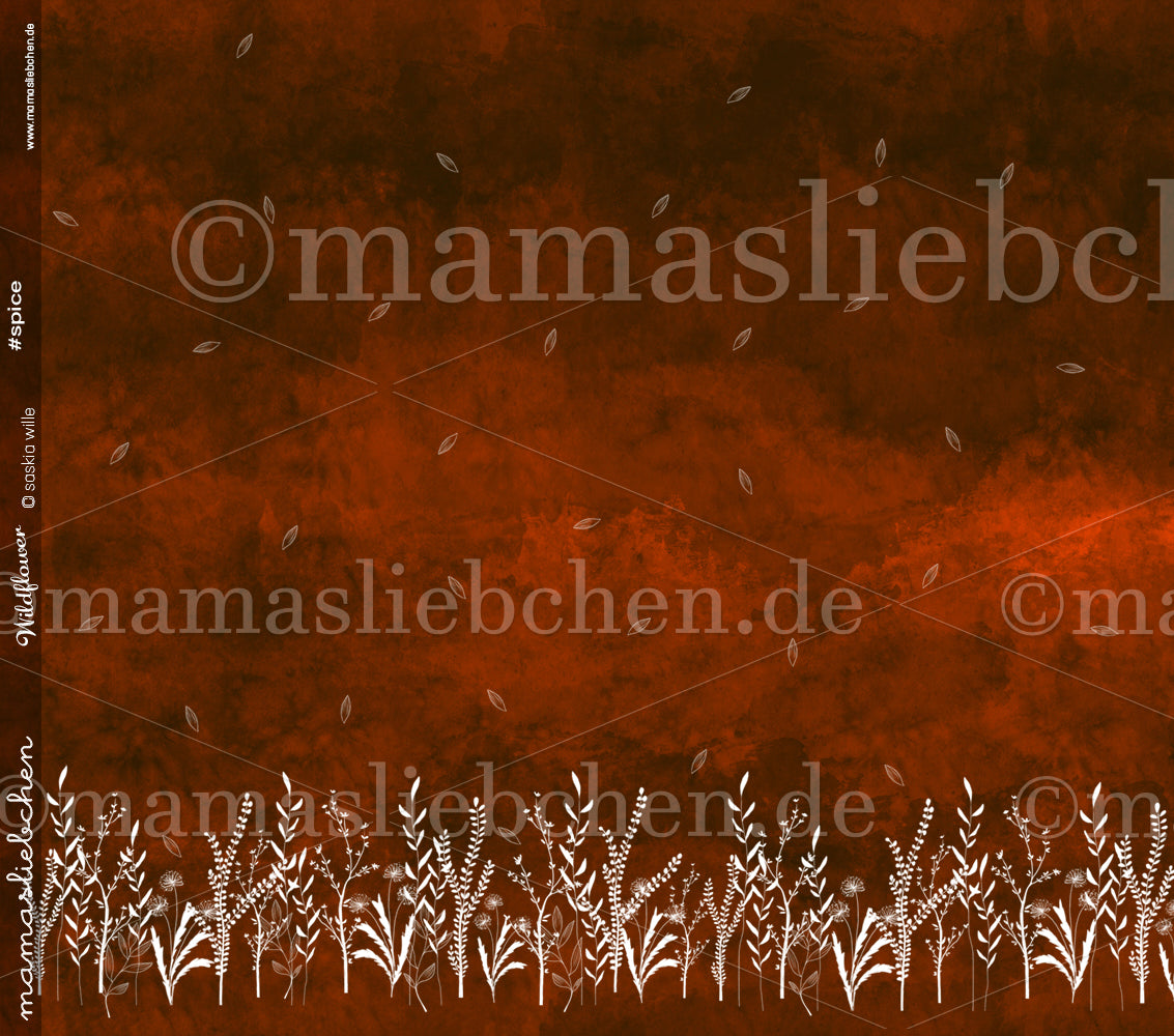 Jersey-Stoff "Wildflower #spice" (1Panel/ ca.1,50m)