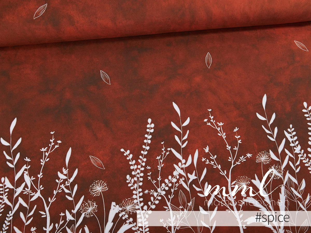 Jersey-Stoff "Wildflower #spice" (1Panel/ ca.1,50m)