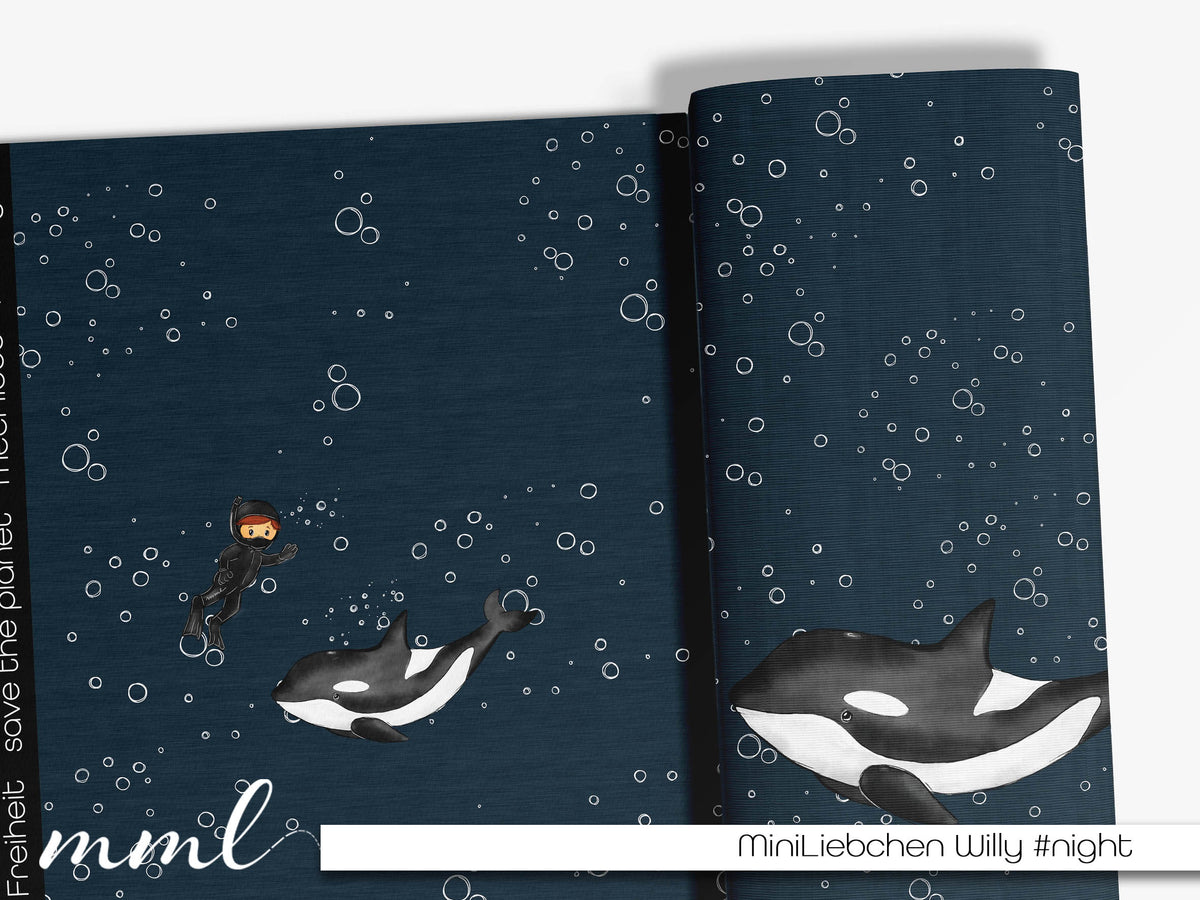 Jersey-Stoff "Willy #night" (1Panel/ ca.0,75m)