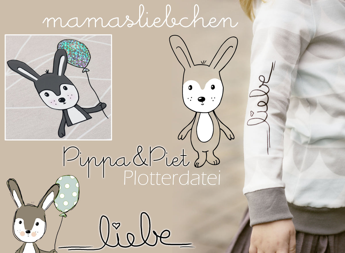 Plotterdatei Plotter-Datei Hase "Pippa & Piet" von mamasliebchen (digital)
