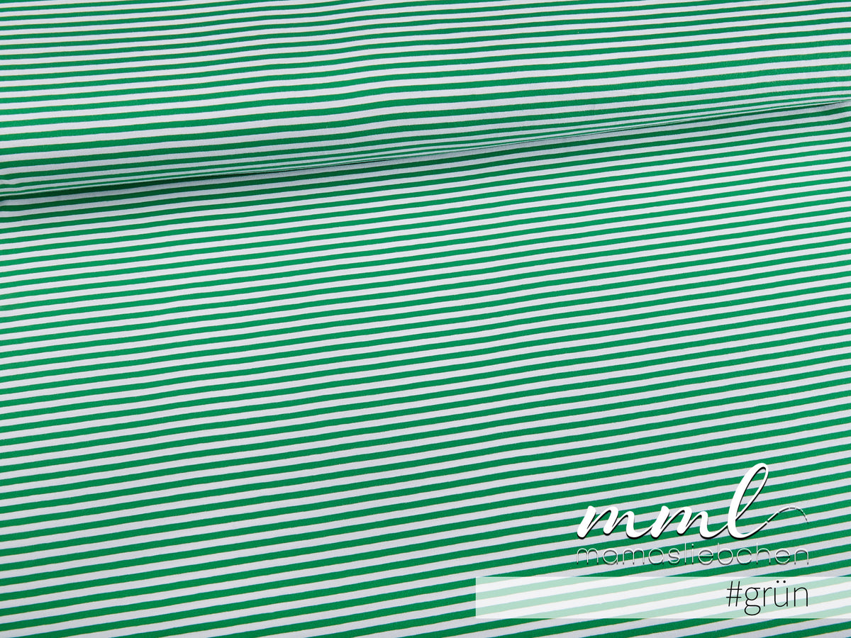Ringeljersey-Stoff (5mm) " #grün" (0,25m)