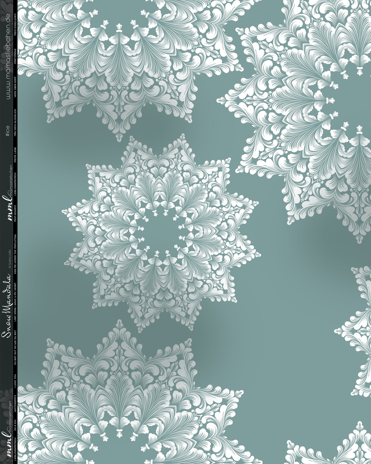 VORBESTELLUNG bis 08.11. – Stoff "snow mandala #ice" Jersey / French Terry (0,25 m)-thumbmail-1