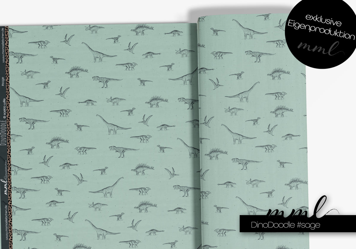 SoftTouch Jersey-Stoff "DinoDoodle #sage" (0,25 m)