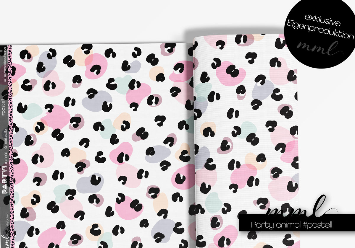 Vorbestellung! SoftTouch Sommer-Sweat Stoff "Party animals #pastell" (0,25m)