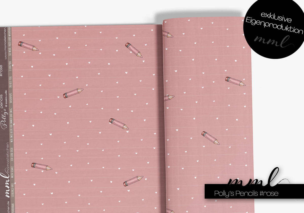 SoftTouch Jersey-Stoff "pencils #rose" (0,25 m)