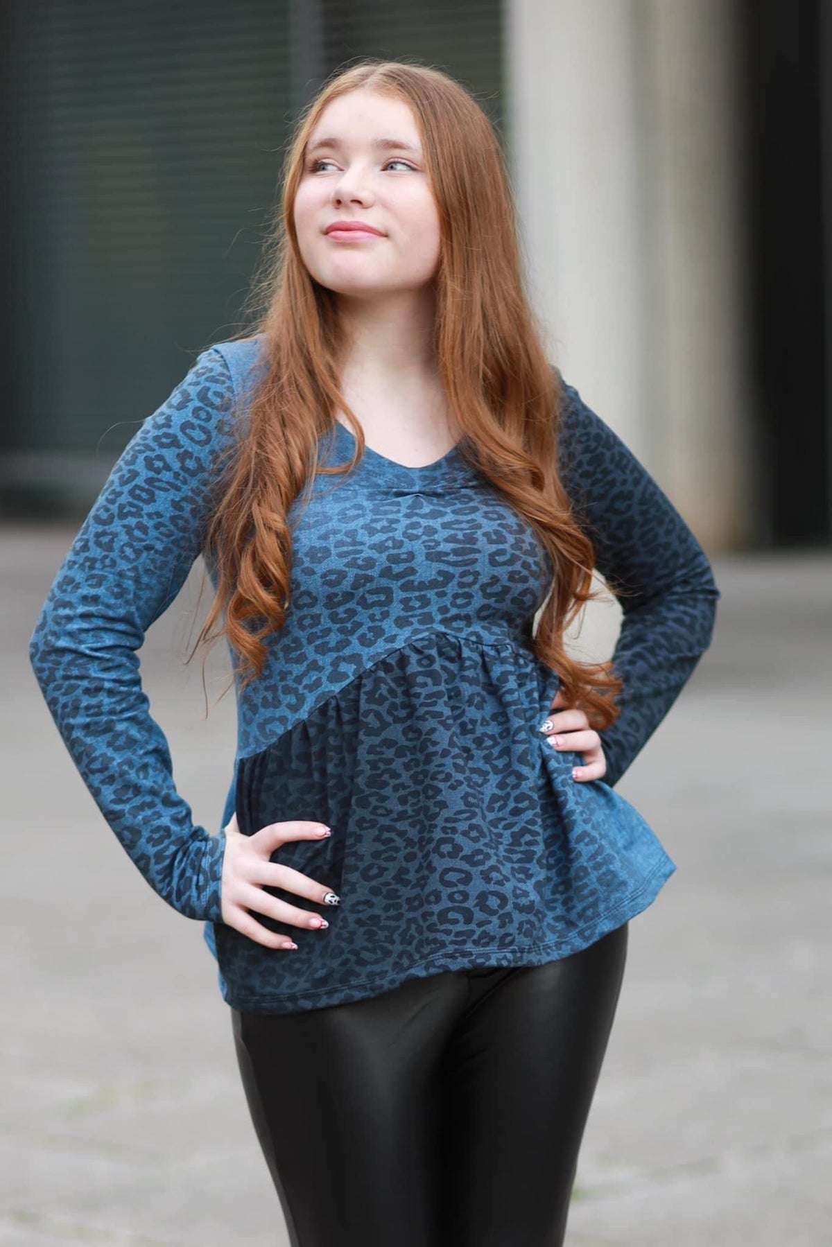 SoftTouch Sommer-Sweat Stoff "Basic jeans leo flow #blue" (0,25m)