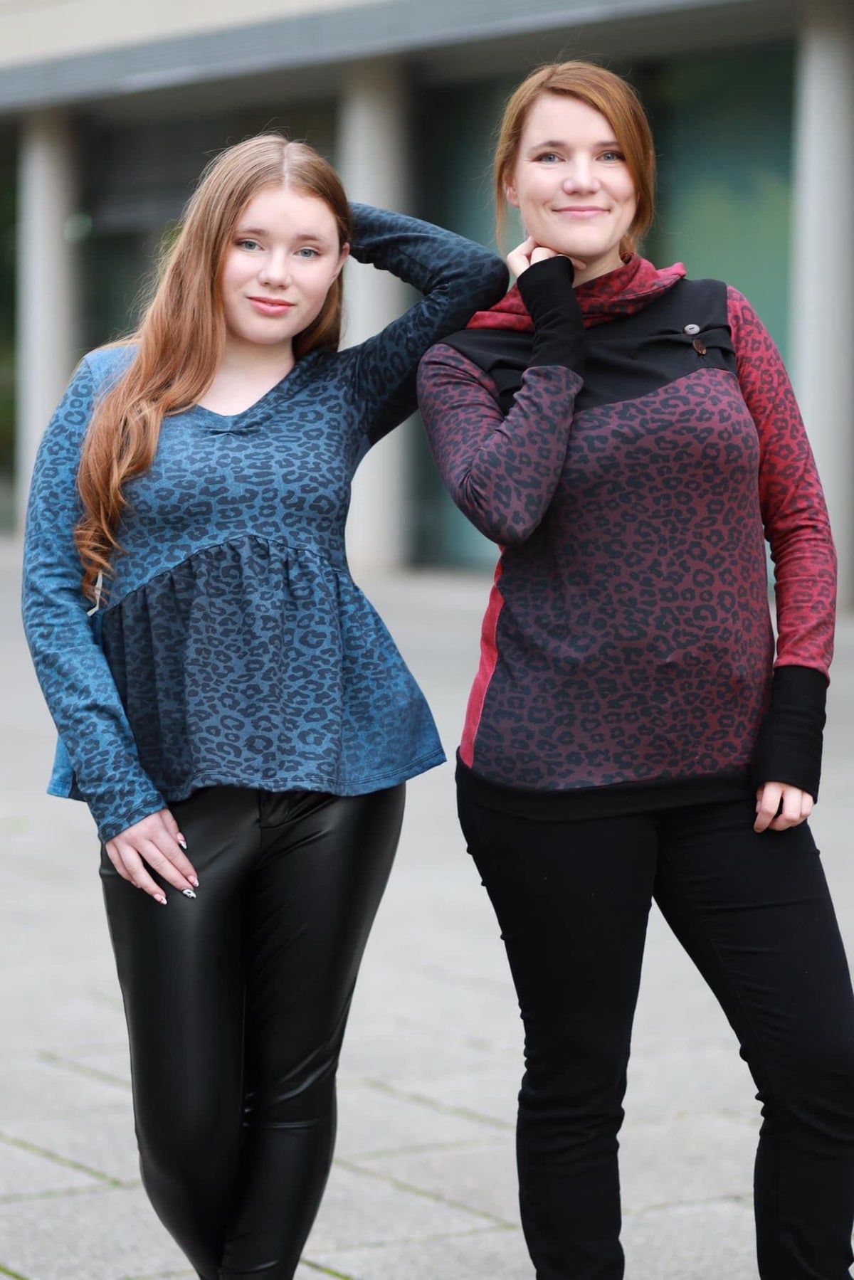SoftTouch Sommer-Sweat Stoff "Basic jeans leo flow #redwine" (0,25m)