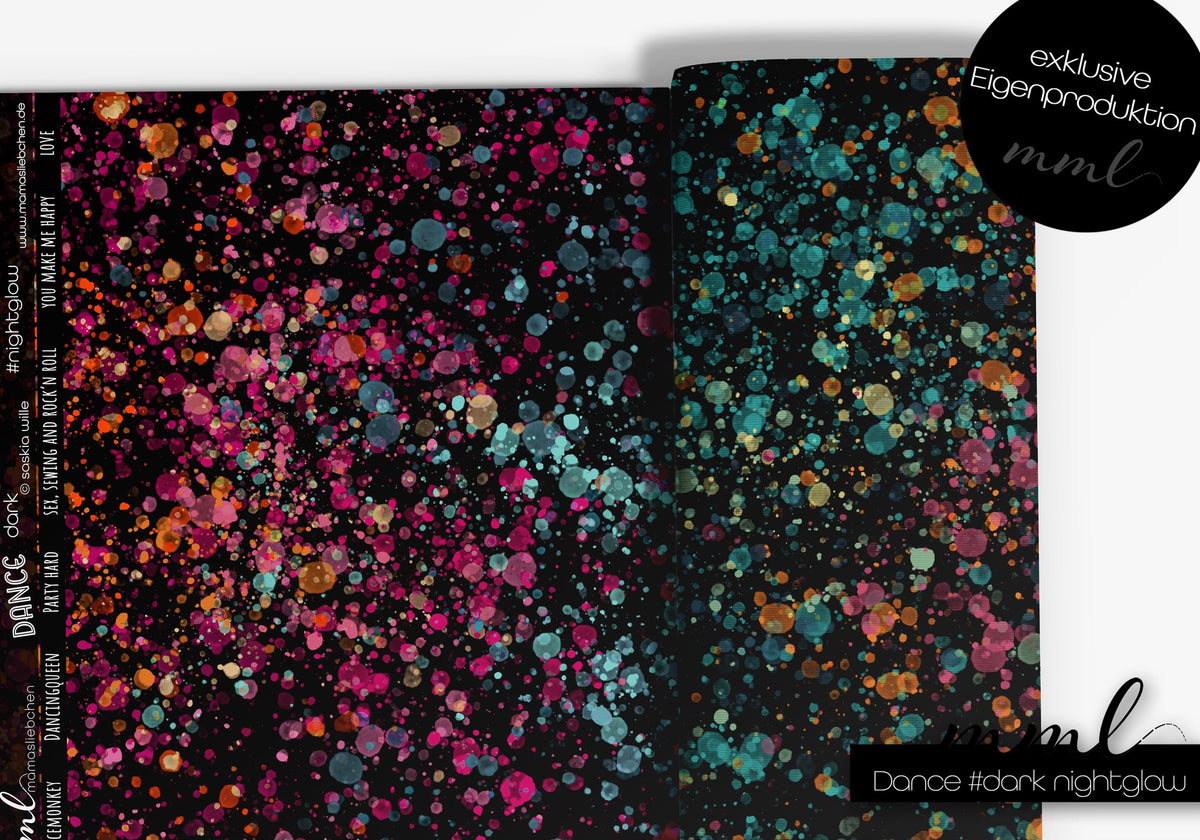 SoftTouch Sommer-Sweat Stoff "Dance #dark nightglow" (0,25m)
