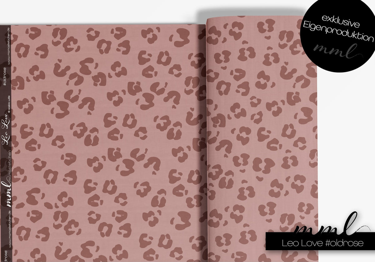 SoftTouch Sommer-Sweat Stoff "leolove #oldrose" (0,25m)