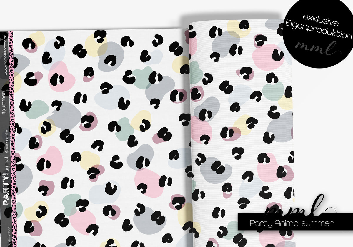 SoftTouch Sommer-Sweat Stoff "Party animals #summer" (0,25m)