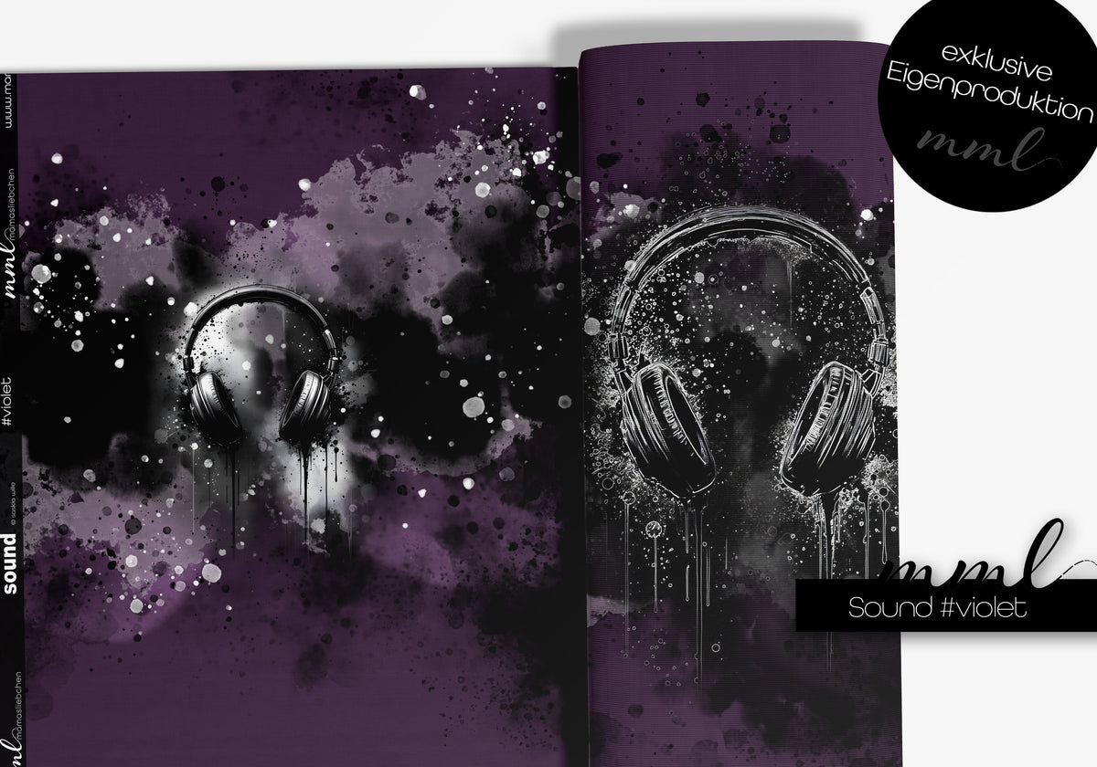 SoftTouch Sweat-Stoff "sound #violet" (1 Panel ca. 1m)