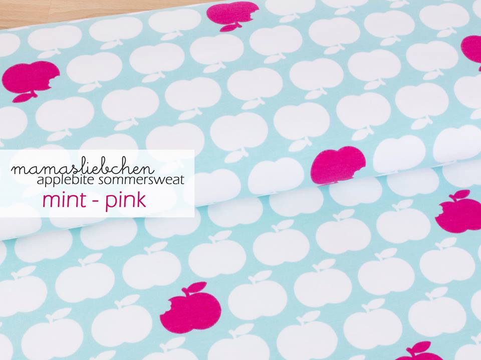 Sommer-Sweat-Stoff #applebite "mint-pink" (0,25 Meter)