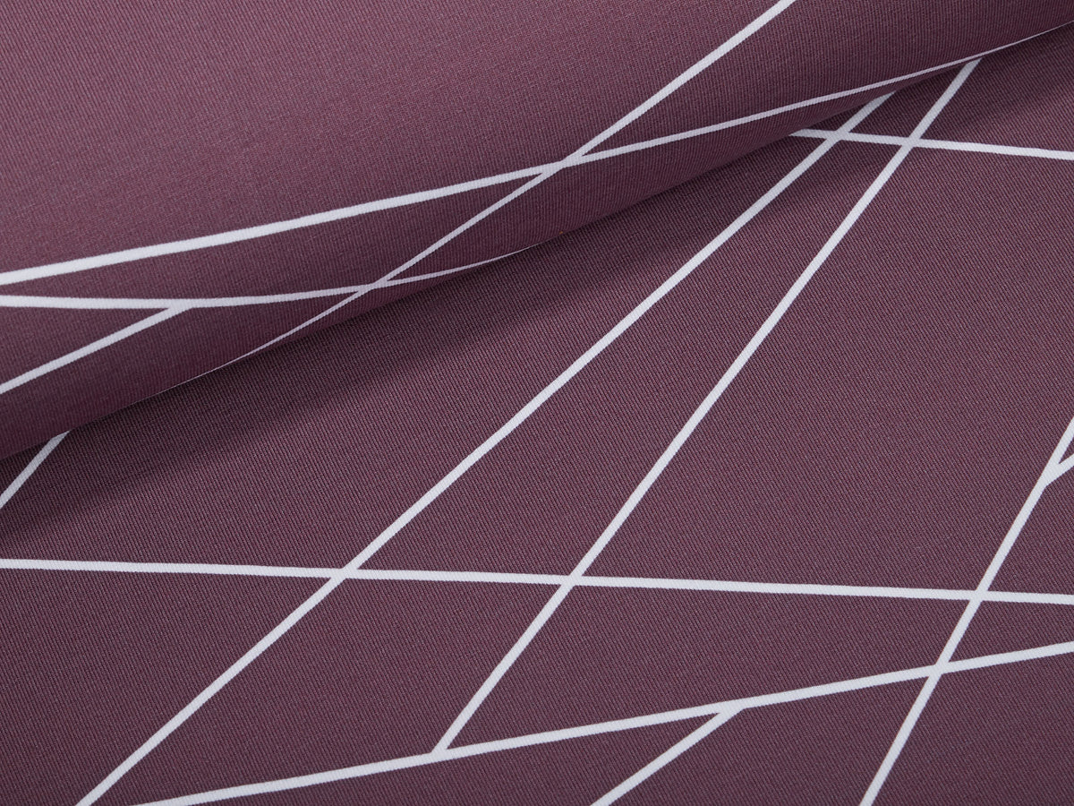 Sommer-Sweat-Stoff "Kombi- shapelines #aubergine" (0,25m)