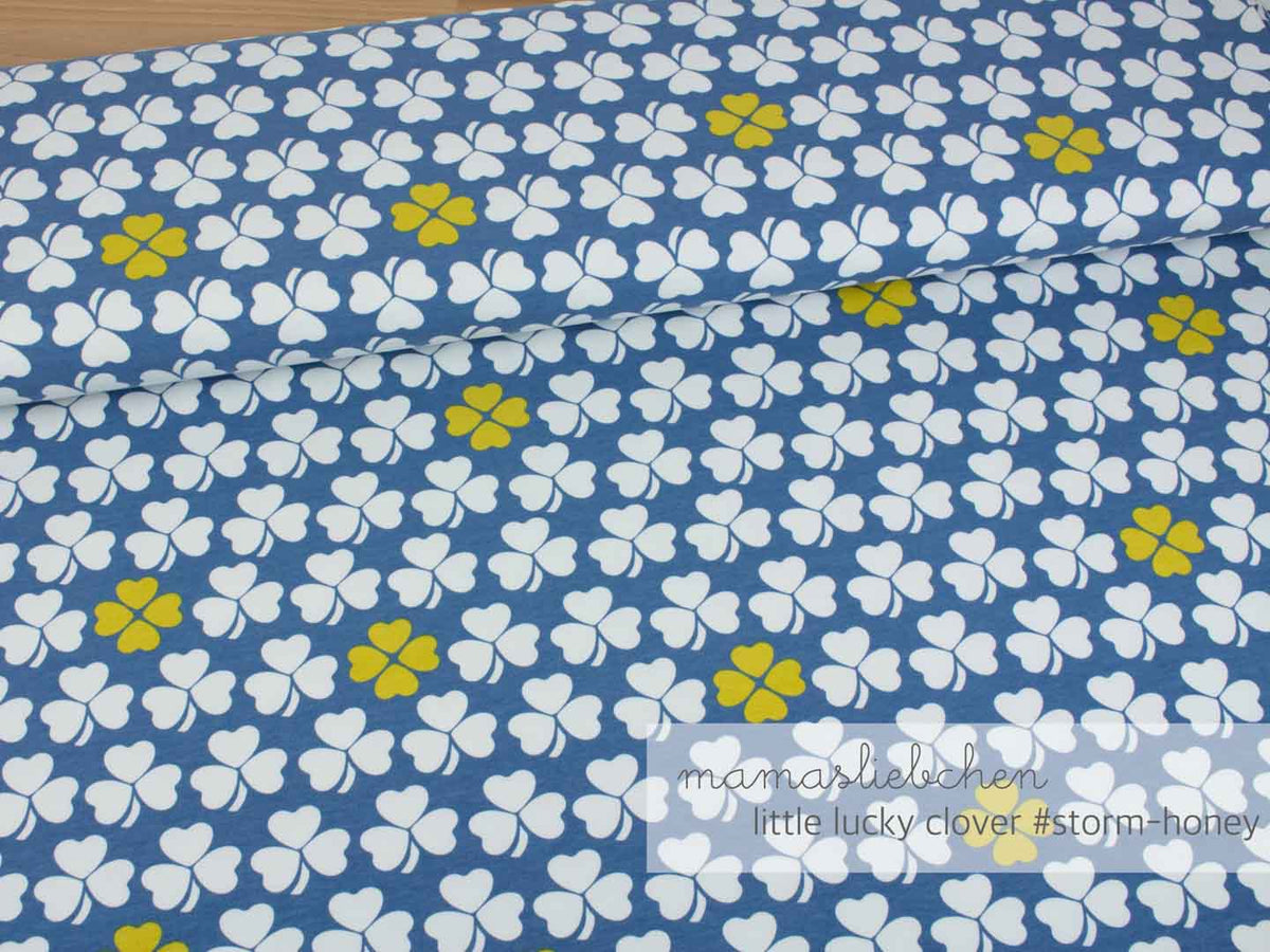 Sommer- Sweat-Stoff little lucky clover #storm-honey" (0,25 Meter)