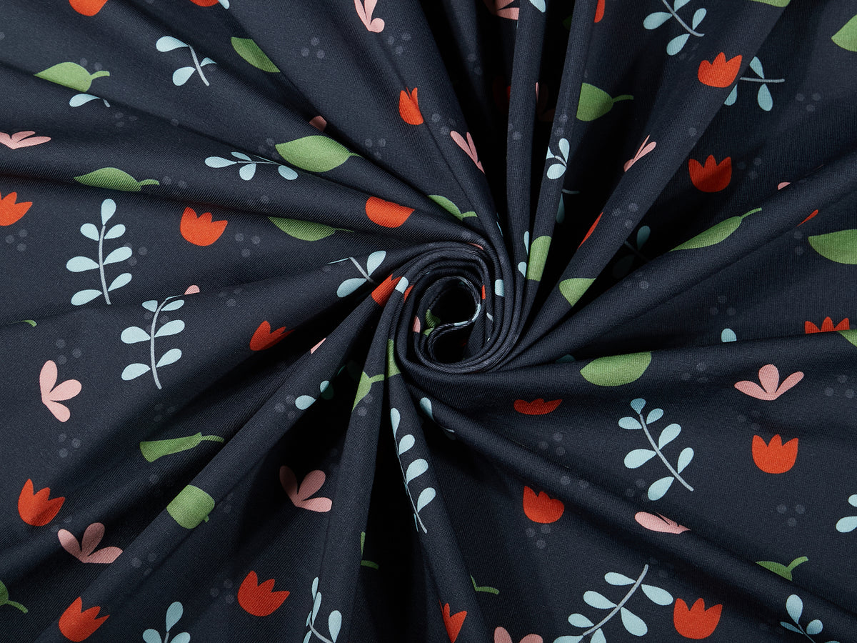 Sommer-Sweat-Stoff "ma petite fleur #jeans" (0,25m)