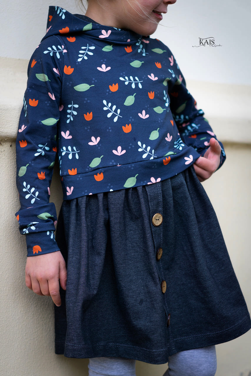 Sommer-Sweat-Stoff "ma petite fleur #jeans" (0,25m)