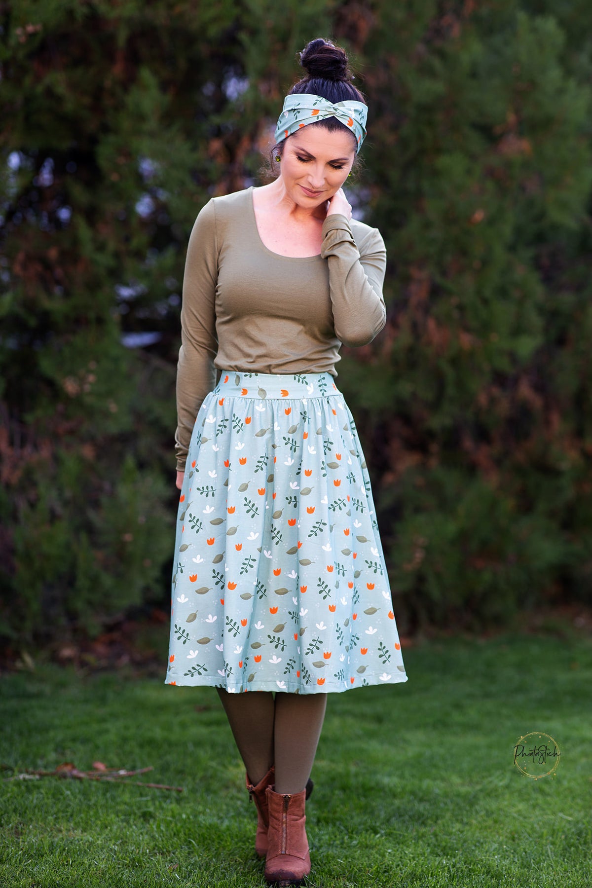 Sommer-Sweat-Stoff "ma petite fleur #salbei" (0,25m)