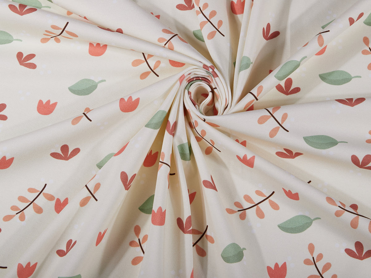 Sommer-Sweat-Stoff "ma petite fleur #sand" (0,25m)