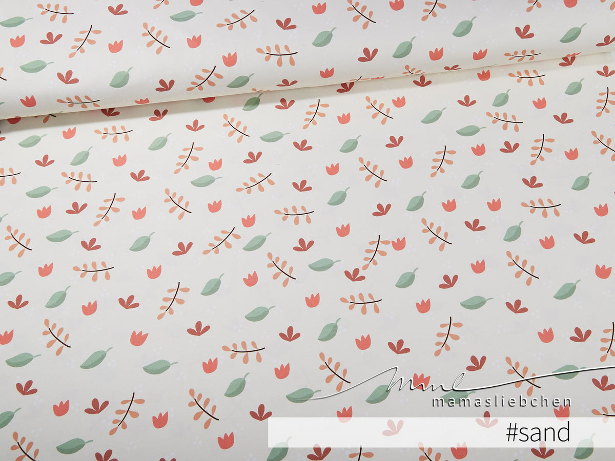 Sommer-Sweat-Stoff "ma petite fleur #sand" (0,25m)