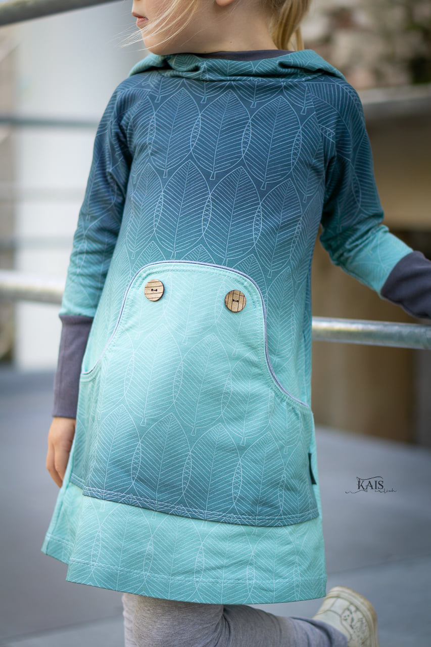 Sommer-Sweat-Stoff "Mellow flow #teal shell" (0,25m)